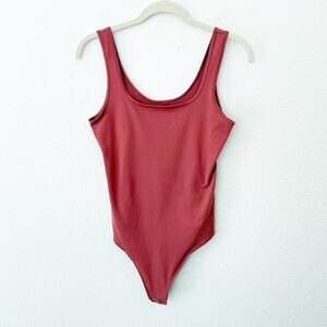 [Abercrombie & Fitch] Blush Pink Seamless Bodysuit Tank Scoop Neck Size Medium M